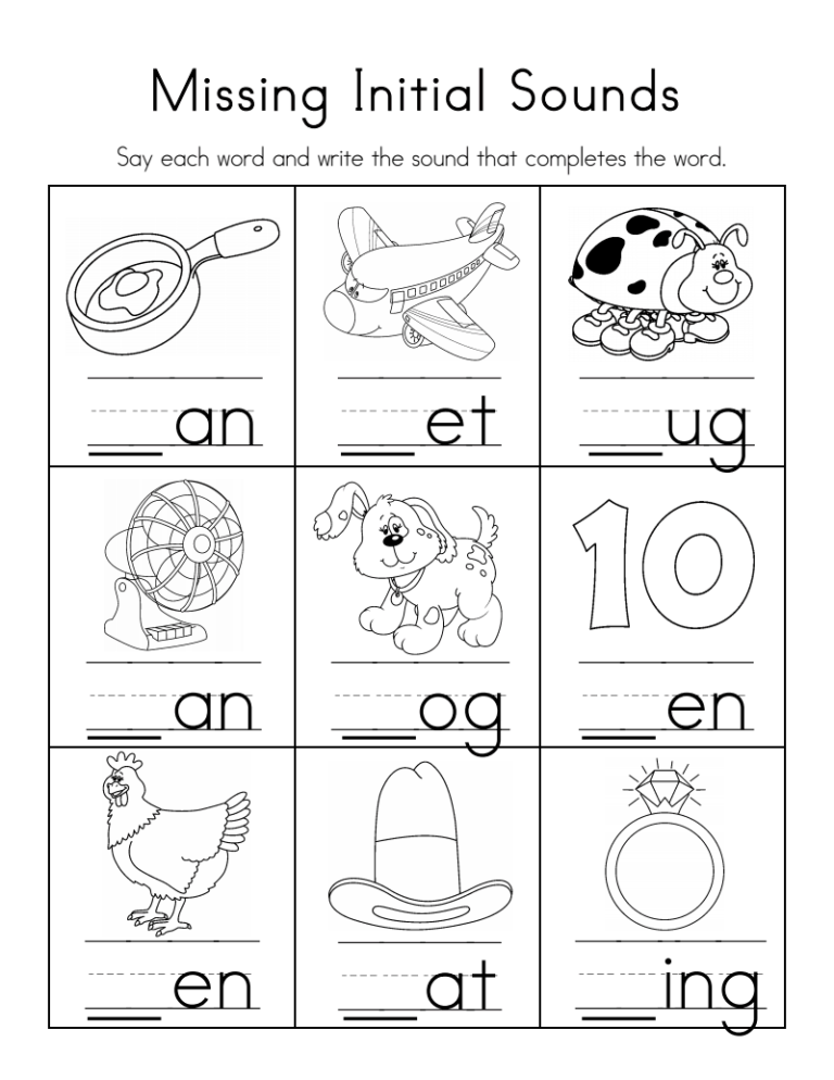 Grade Beginning Sounds Worksheets Pdf