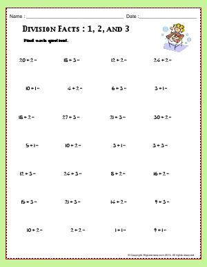 Division Facts Worksheets