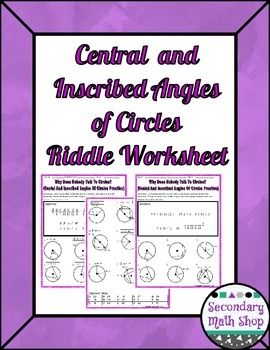 Central And Inscribed Angles Worksheet