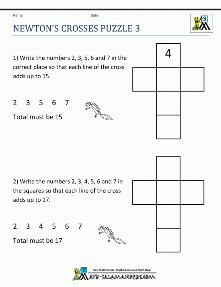 Fun Math Worksheets For 3rd Grade