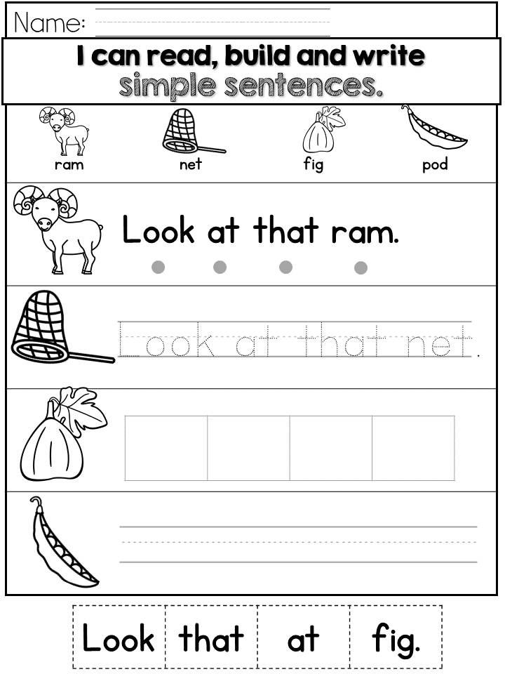 Easy Simple Sentences For Grade 1