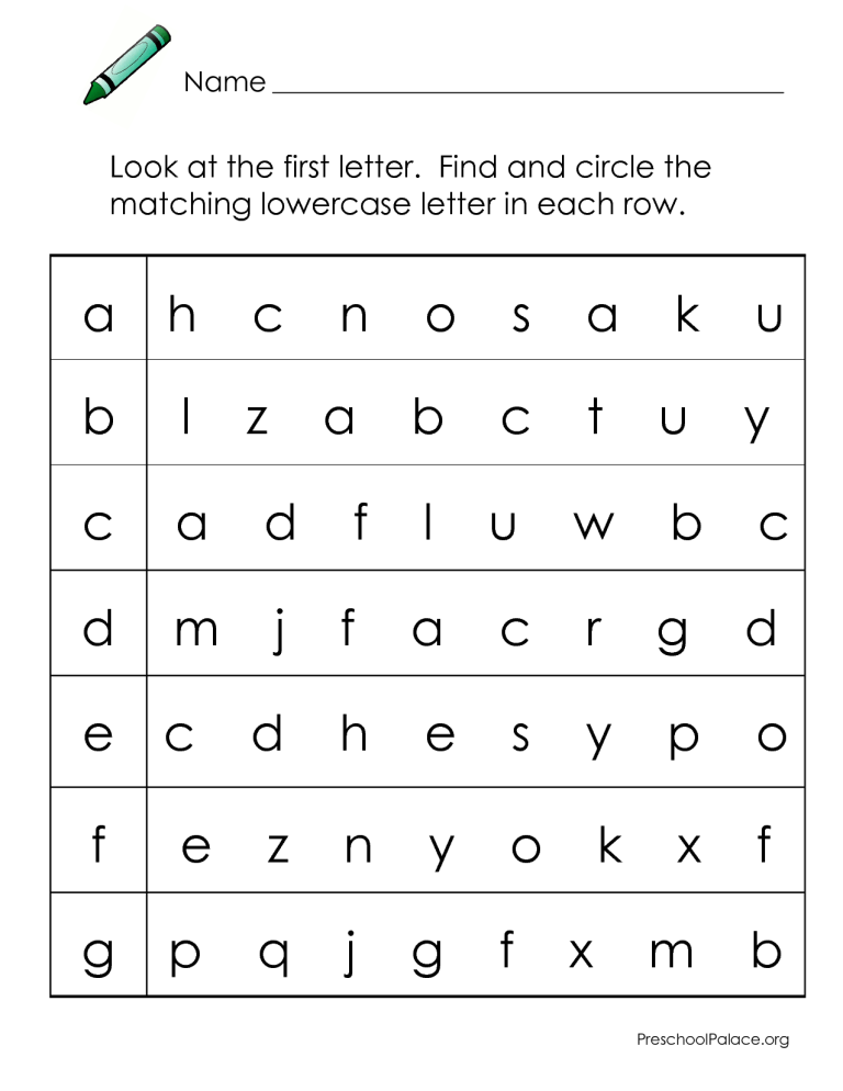 Preschool Alphabet Worksheets