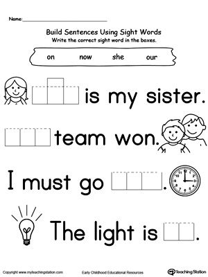 Kindergarten English Worksheets Free