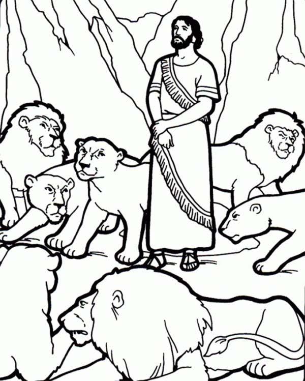 Daniel And The Lions Den Coloring Page