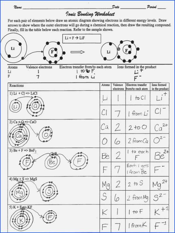 Covalent Bonding Worksheet Answers