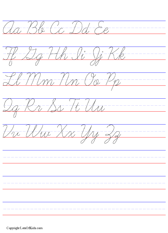 Cursive Handwriting Worksheets For 6th Grade