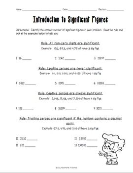 Significant Figures Practice Worksheet How Many Significant Figures Do The Following Numbers Have