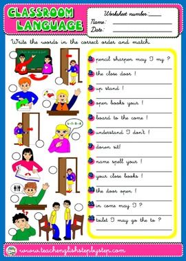 Esl Classroom Language Worksheet