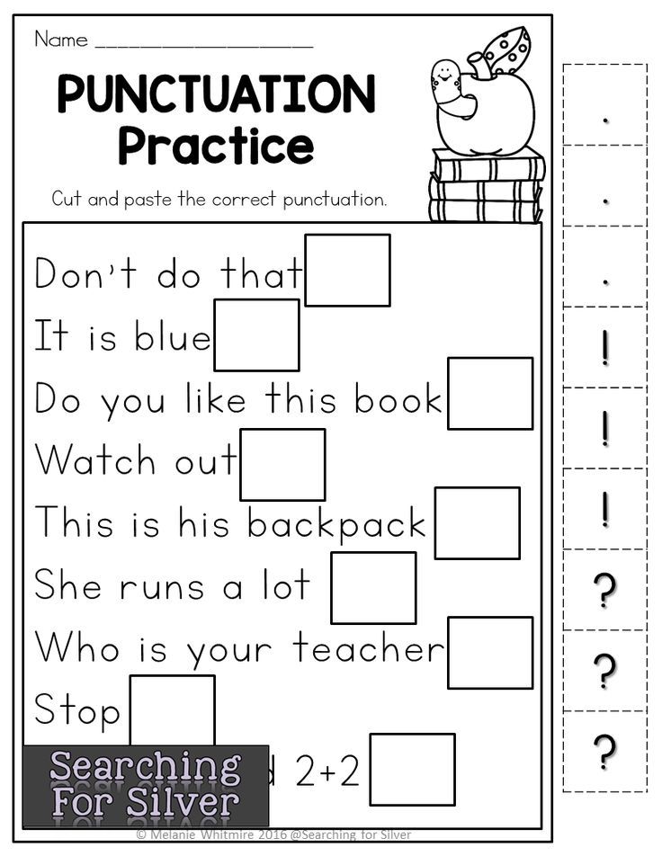 Punctuation Worksheets 1st Grade