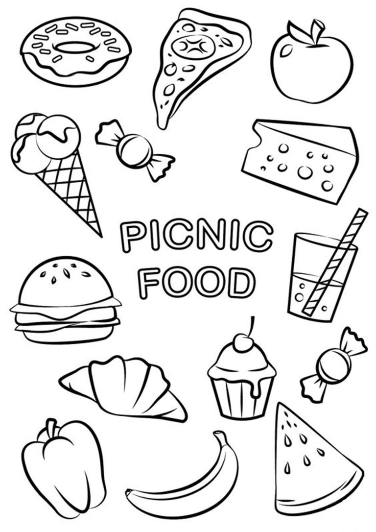 Food Coloring Pages Printable