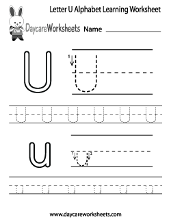 Letter U Worksheets For Toddlers