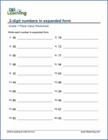 Expanded Form Worksheets Grade 2