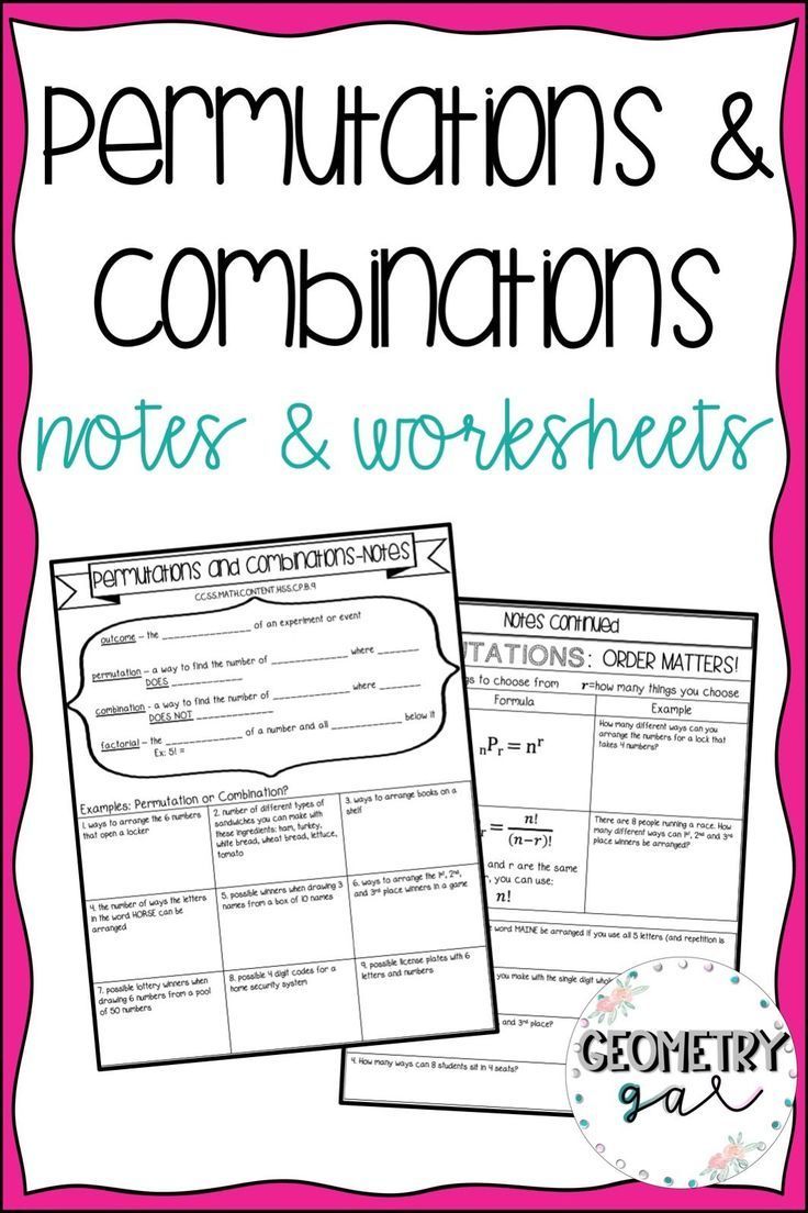 Permutations And Combinations Worksheet Pdf