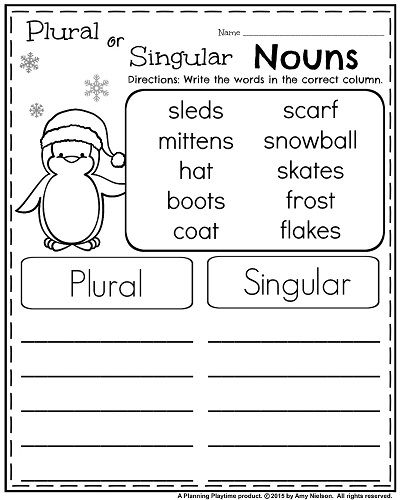 Plural Nouns Worksheet 1st Grade