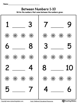 Printable Kindergarten Worksheets Numbers