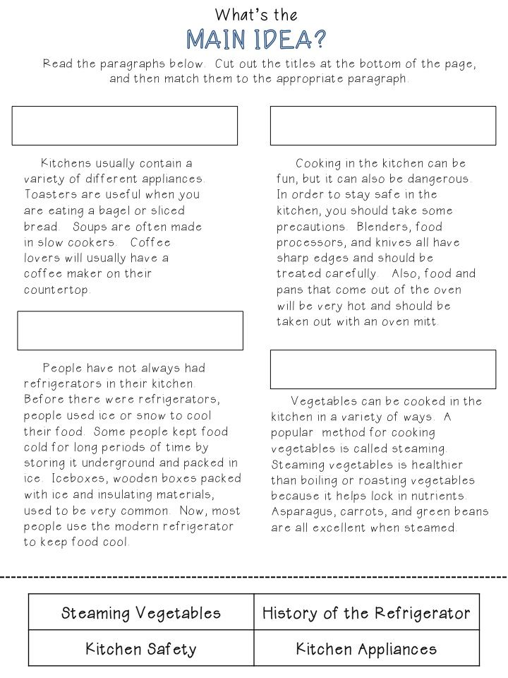 Main Idea Worksheets 6th Grade