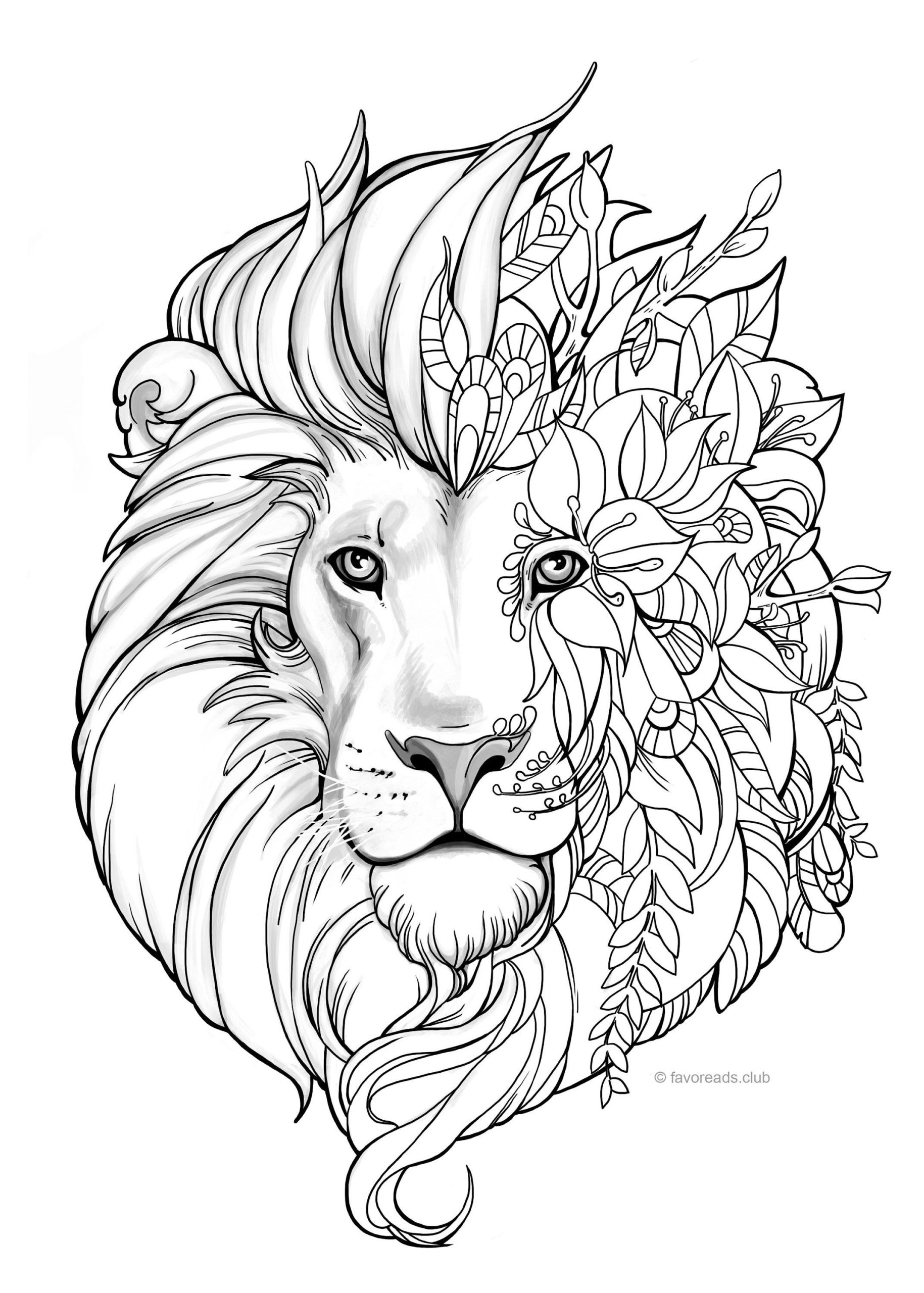 Lion Coloring Pages For Adults