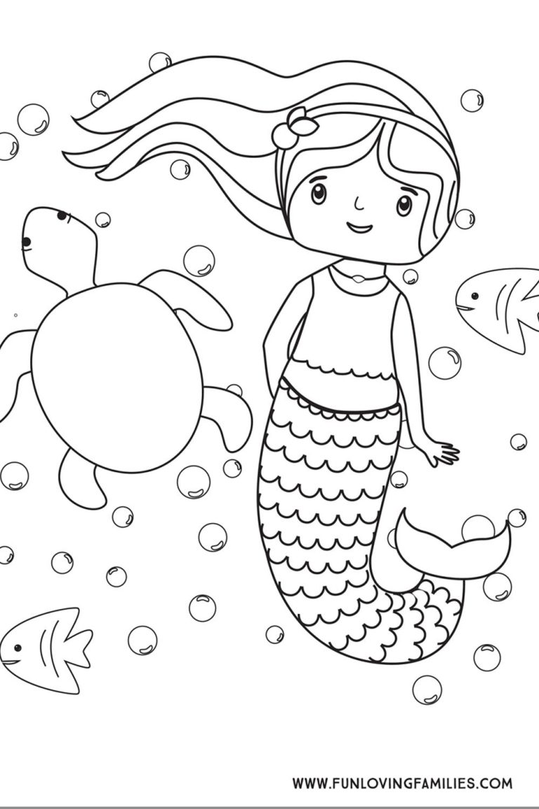 Mermaid Coloring Pages For Kids Printable