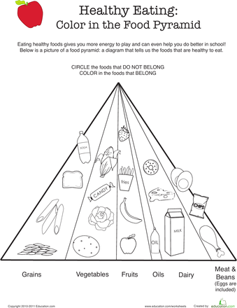 Food Pyramid Worksheet