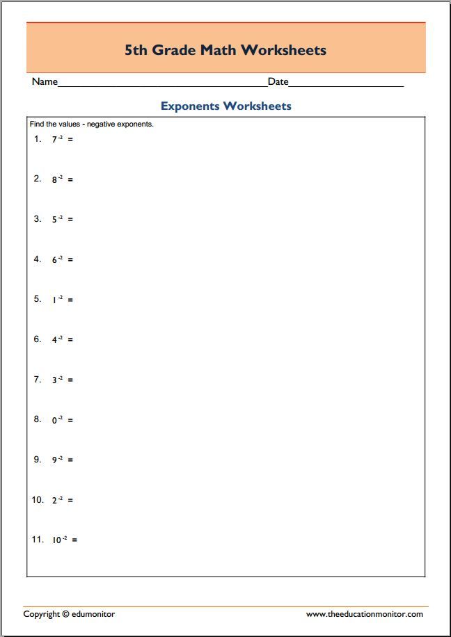 5th Grade Math Worksheets Pdf