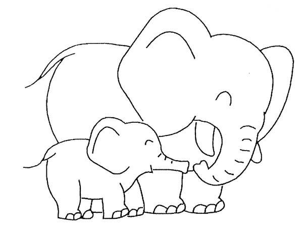 Baby Elephant Coloring Pages