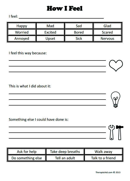 Kindergarten Child Therapy Worksheets