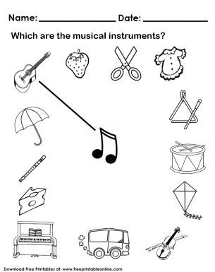 Music Worksheets For Kids