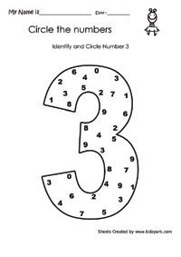 Number 3 Worksheets For Kids