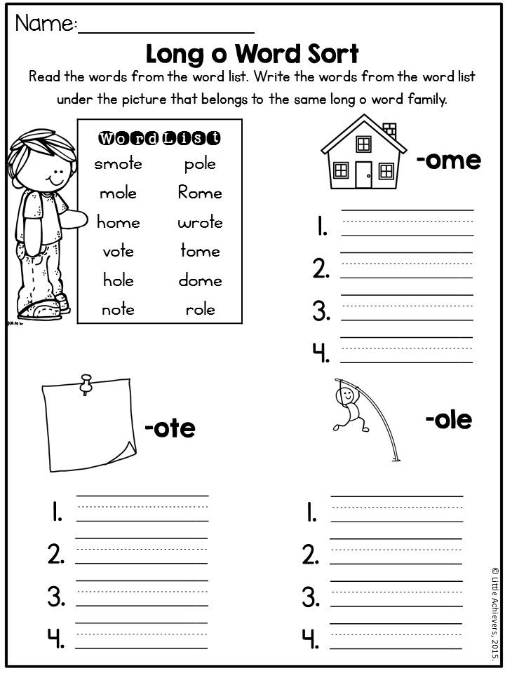 Long A Worksheets For Grade 1