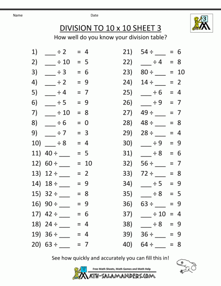 3rd Grade Multiplication Worksheets Pdf