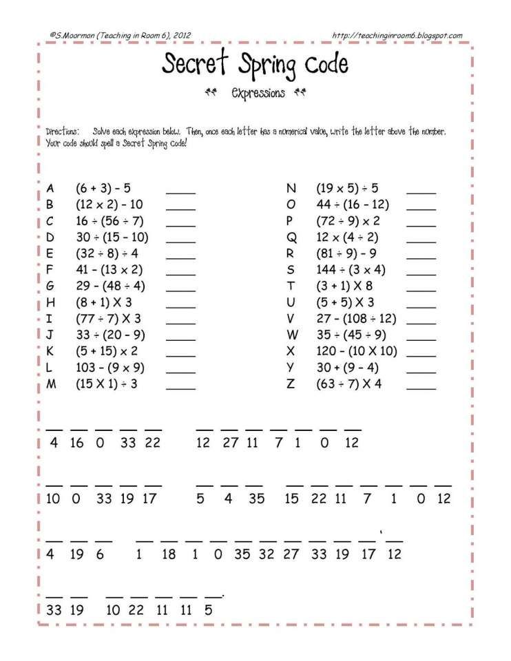 Sixth Grade 6th Grade Algebra Worksheets