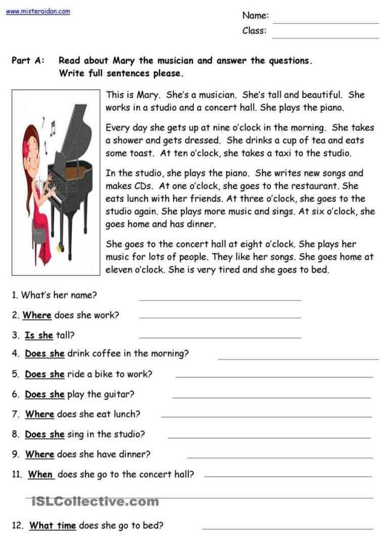 English Reading For Beginners Worksheets