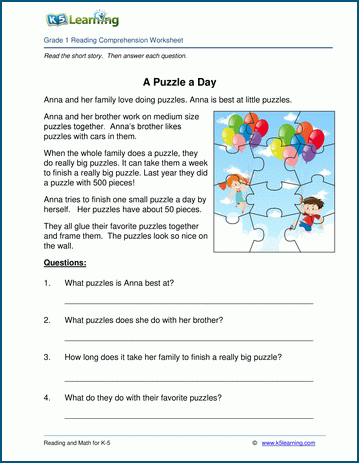 K5 Learning Worksheets Answers