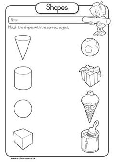 3d Shapes Worksheet For Preschool