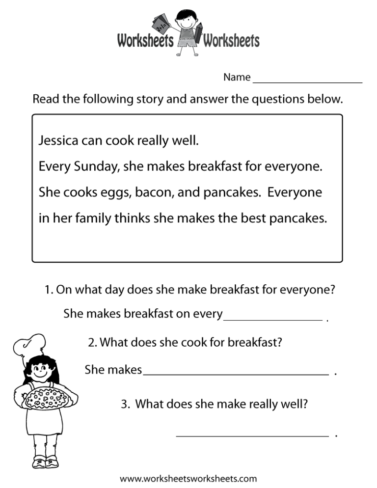 Printable Year 2 Reading Comprehension