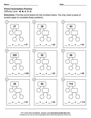 Prime Numbers Worksheet Pdf