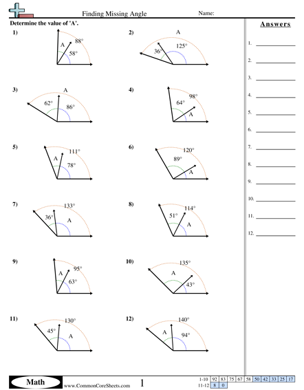 Finding Missing Angles In Congruent Triangles Worksheet