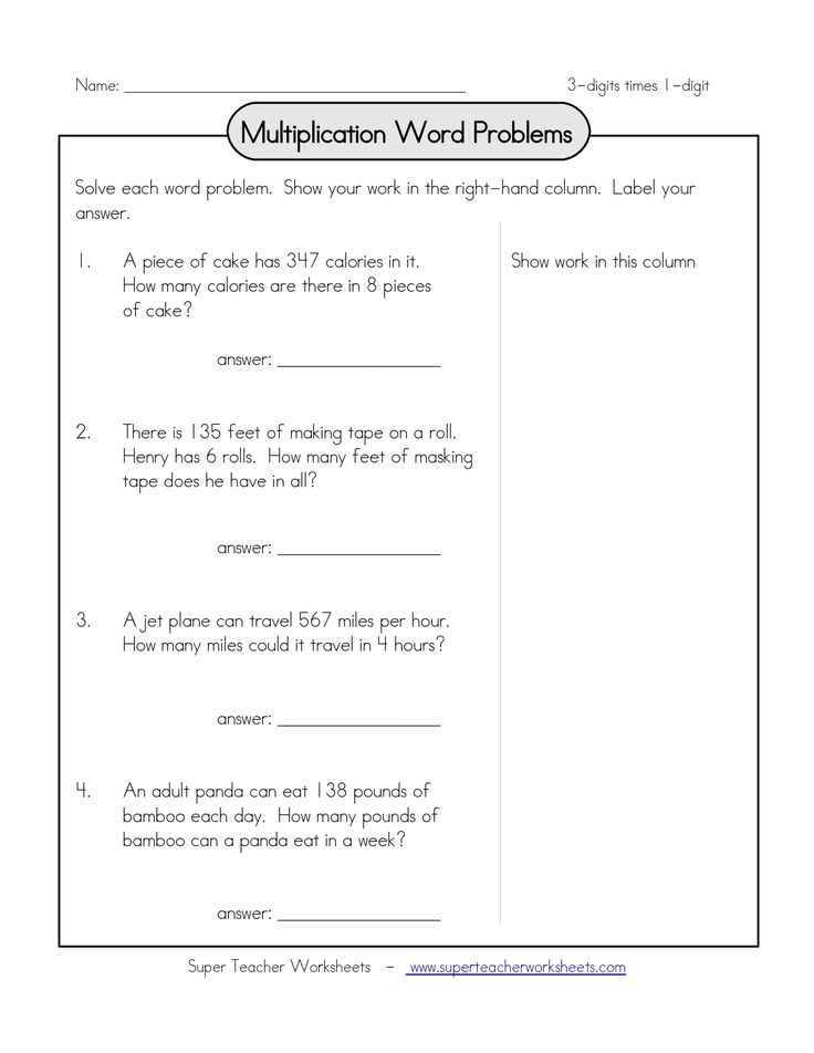 Multiplication Word Problems Grade 4 Pdf