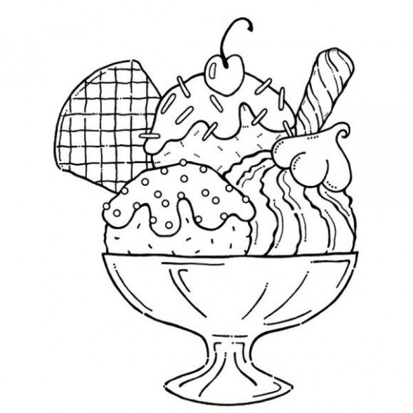 Ice Cream Coloring Pages Food