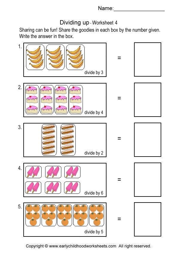 Basic Division Worksheets For Kindergarten