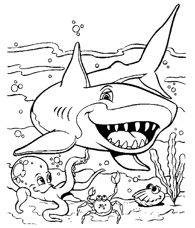 Shark Coloring Pages For Toddlers