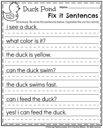 Kindergarten Writing Worksheets