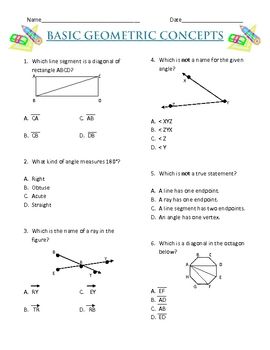 Naming Angles Worksheet Grade 6