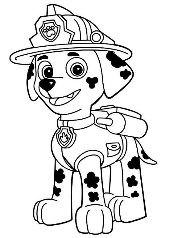 Paw Patrol Coloring Pages Marshall