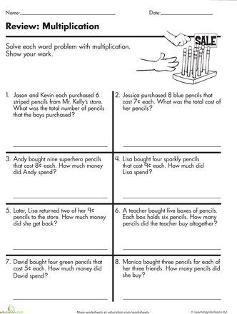 Multiplication Word Problems Grade 3