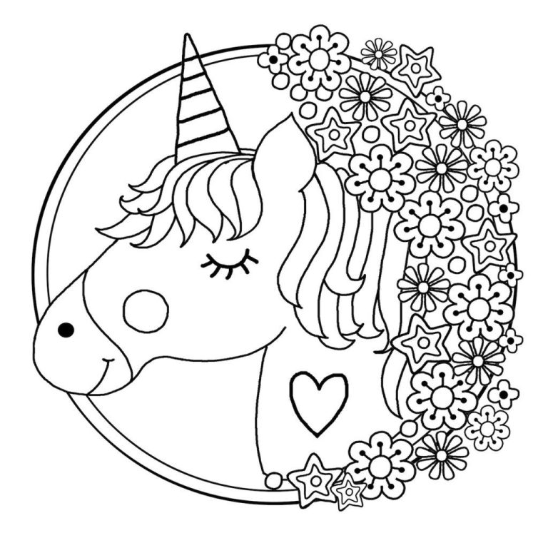 Unicorn Pictures To Colour In