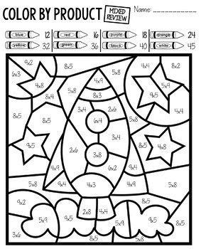 Multiplication Color By Number Printable