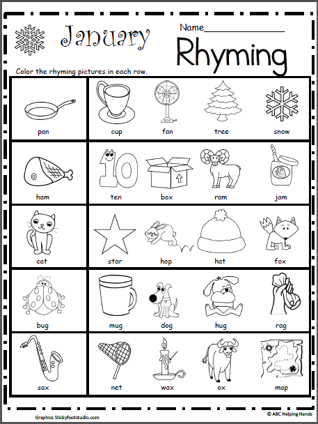 Rhyming Worksheets For Kids