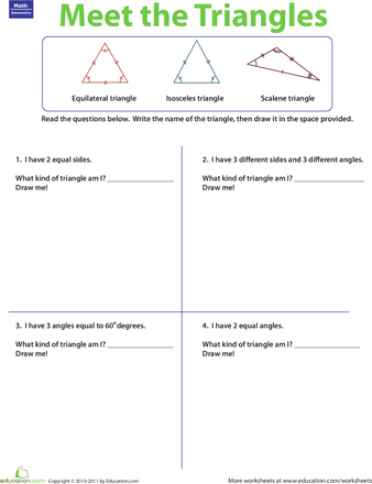 Different Types Of Triangles Worksheet