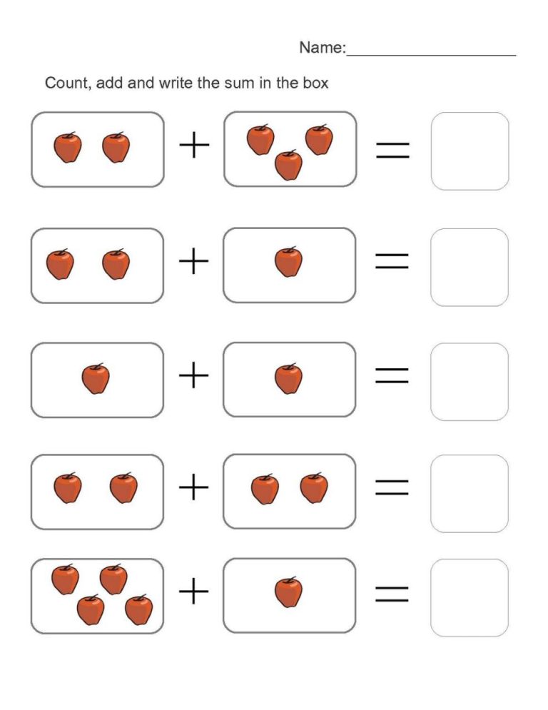 Simple Addition Worksheets Printable